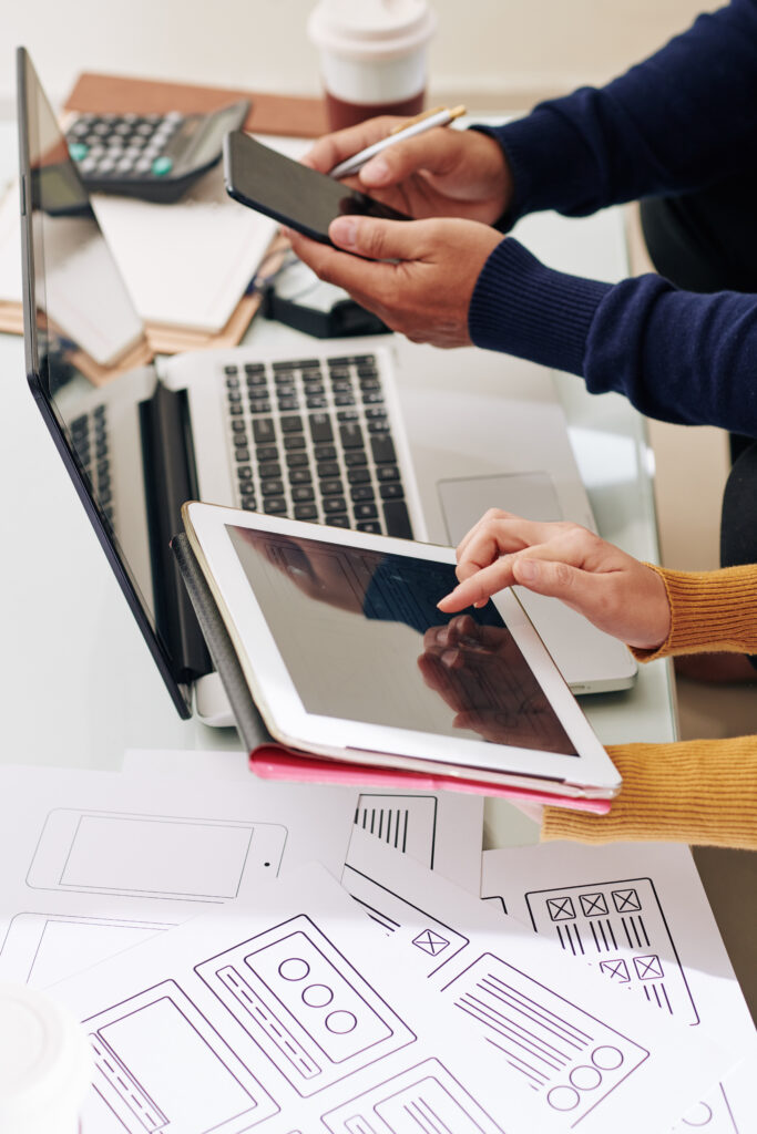 Designer and developer testing interface